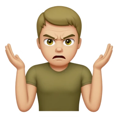 Create a picture of an angry person with there arms in a confused pose and saying Declan I didn’t ask for your opinion 🤷‍♀️ sticker