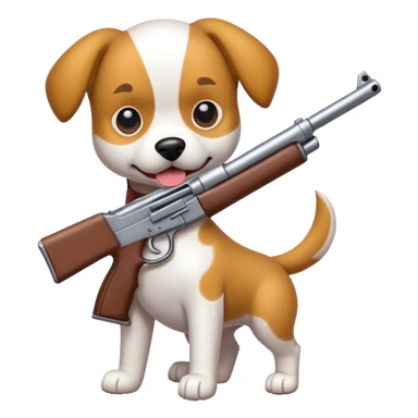 dog with gun  sticker