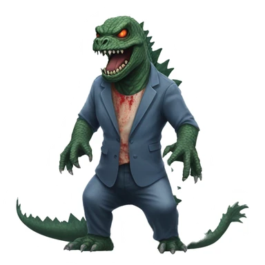 Godzilla dressed as a zombie  sticker