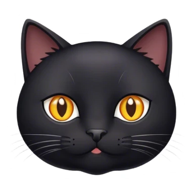 black cat white stomach brown eyes sticker