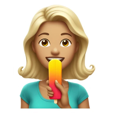 Woman eating popsicle  sticker