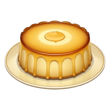 scalloped flan on a dish sticker