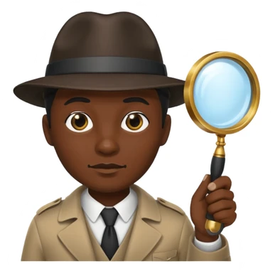 detective, black, magnifying glass sticker