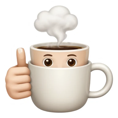 a white hand holding a cup of coffee but just the hand and the cup sticker