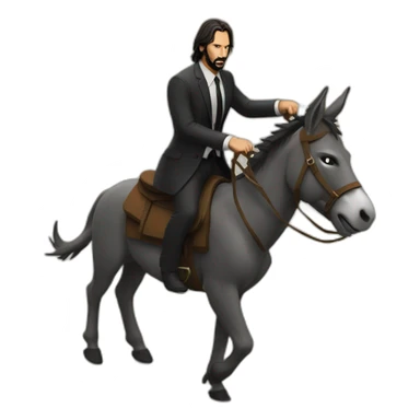 john-wick-riding-donkey sticker