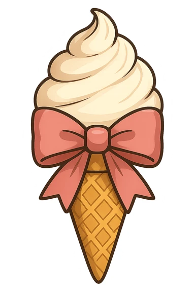 Bow ice cream, remove background sticker