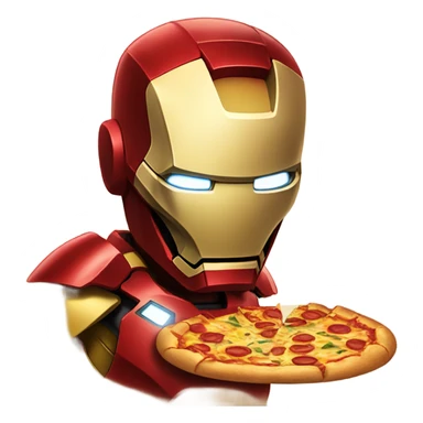 Iron Man eating pizza sticker