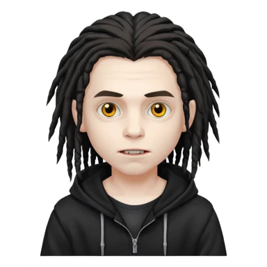 vampire boy with dreads and black hoodie  sticker