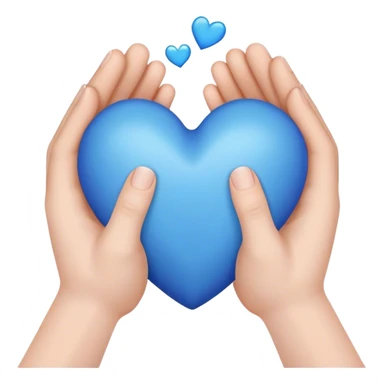 blue heart hands sticker