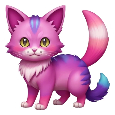 Elemental Exotic Colorful Fantasy Purrloin-Skitty-Pokémon-Fakémon-hybrid-creature (full body) sticker