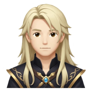 Diluc from Genshin Impact (tall male adult) (long hair) (half body) sticker