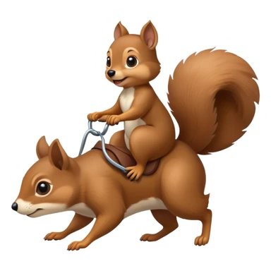 Dog riding a squirrel  sticker