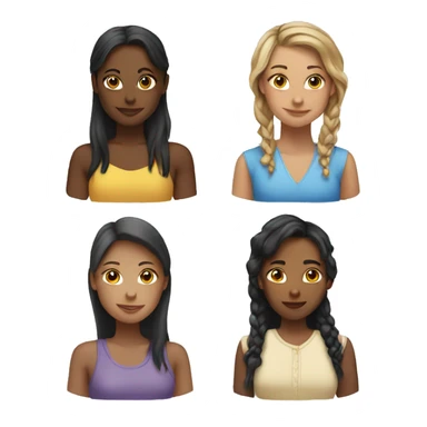 Four girls sticker