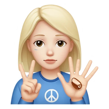 Sad face with the peace sign sticker