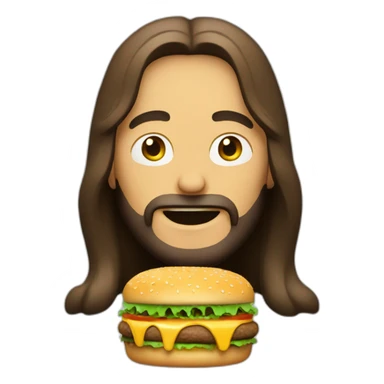 Jésus eating burger sticker