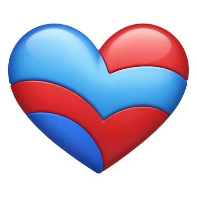 Red and  blue mix heart emoji  sticker