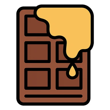 chocolate bar with honey on top sticker