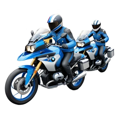 group of BMW motorcycles touring together on road sticker