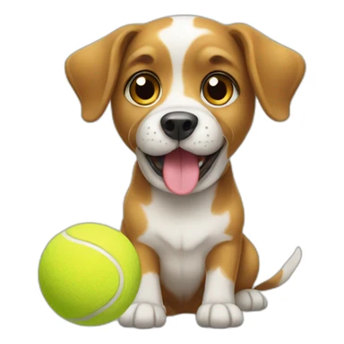 Cute dog with tennis ball sticker