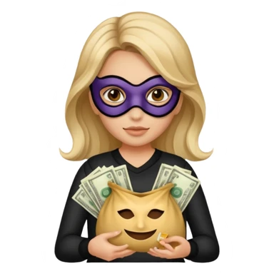 Girl robber emoji sticker