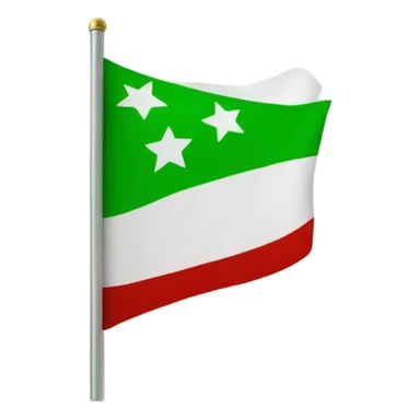 Green white with 3 red starts flag  sticker
