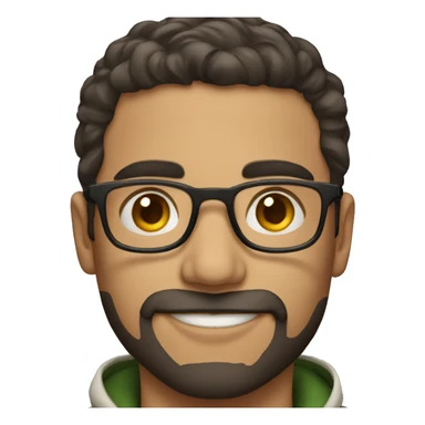 portrait of a handsome short arabic guy with light skin wearing glasses sticker