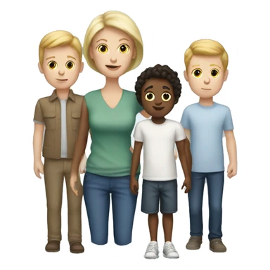 White Mom with four white boys sticker