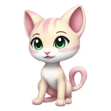 Chibi Anthro Mew-Pokémon full body sticker