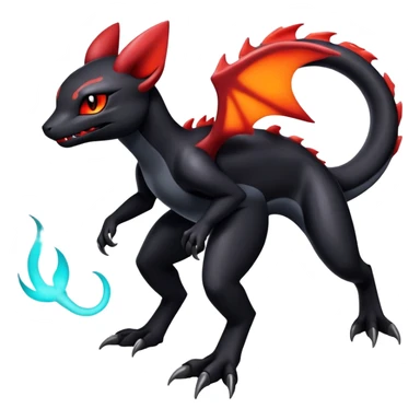 Salandit-Umbreon-Charmeleon-Fakémon-hybrid-creature (full body)  sticker