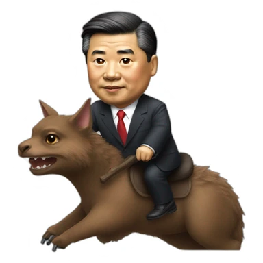 President Xi riding a animal bat sticker