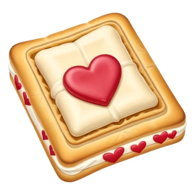 Frosted Toaster strudel pastry with hearts sticker
