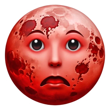 Surreal blood red full moon sticker
