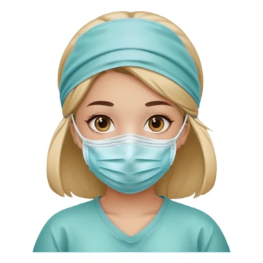 a girl wearing surgical mask sticker