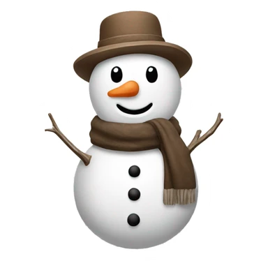 Brown and white asthetic snowman sticker