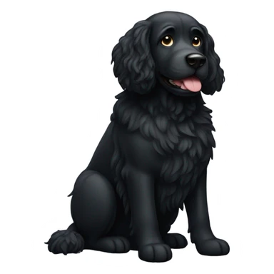 Large Black doodle dog sticker