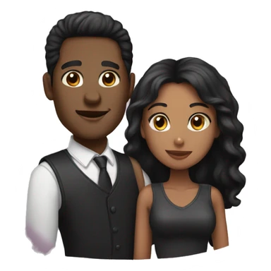Black hair man and black hair woman couple  sticker