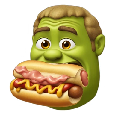 shrek eating a hotdog sticker