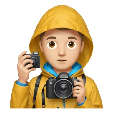 fotographer man with rain coat sticker