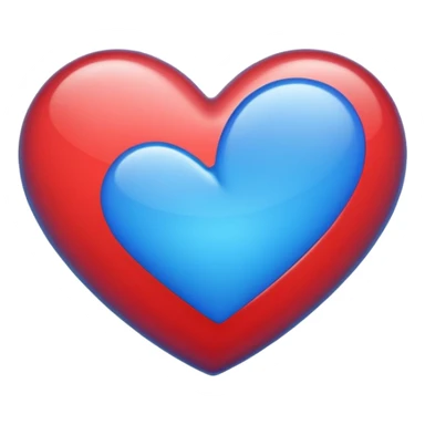 Red and  blue mix heart emoji  sticker