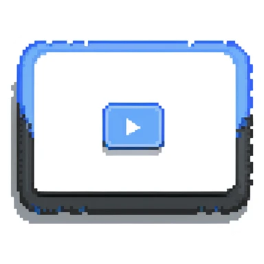 YouTube logo blue rectangle with white play button sticker