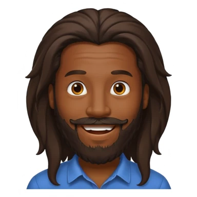 black man bearded long haired sticker