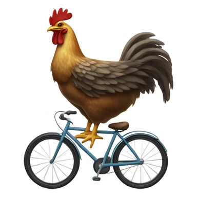 Chicken riding bike sticker
