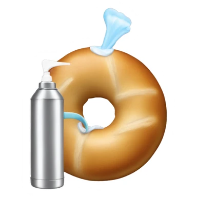 bagel holding a spray can sticker
