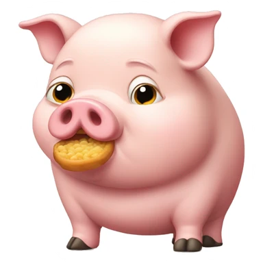 Fat pig eating sticker