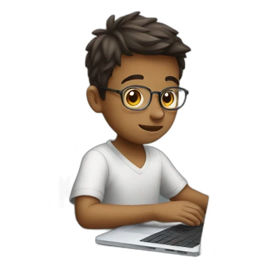 Boy Study on laptop sticker