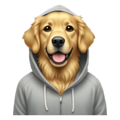 Golden retriever wearing hoodie sticker