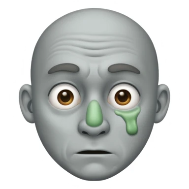 grey skin guy snot coming out nose sticker