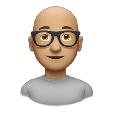 bald man in glasse sticker
