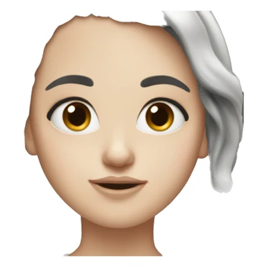 white girl with black messy hair sticker