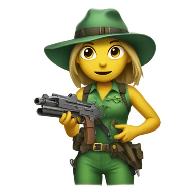 Lizard girl with gun sticker